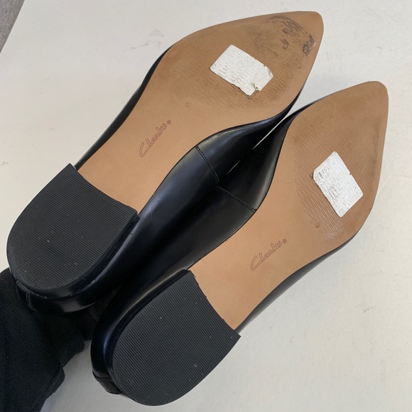 Clarks Abby pointed leather flats Sz 9.5 - Picture 7 of 8